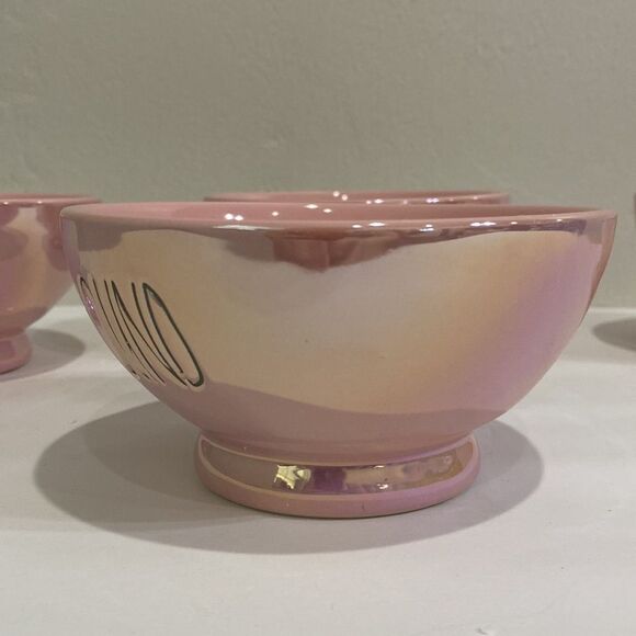 Rae Dunn Ceramic glazed Pink Iridescent "Elfin Around" Bowls 12oz CHRISTMAS - Picture 7 of 10